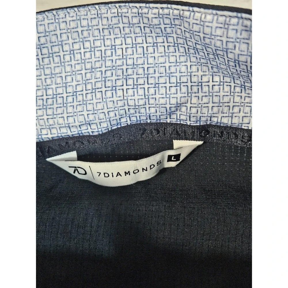 7Diamonds Oxygenate Quarter Zip Pullover Mens Large Navy Blue SPV-1026‎ NWT